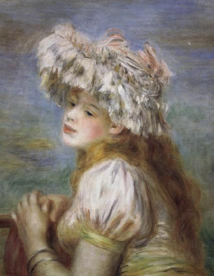 Pierre Renoir Young Girl in a Lace Hat oil painting picture